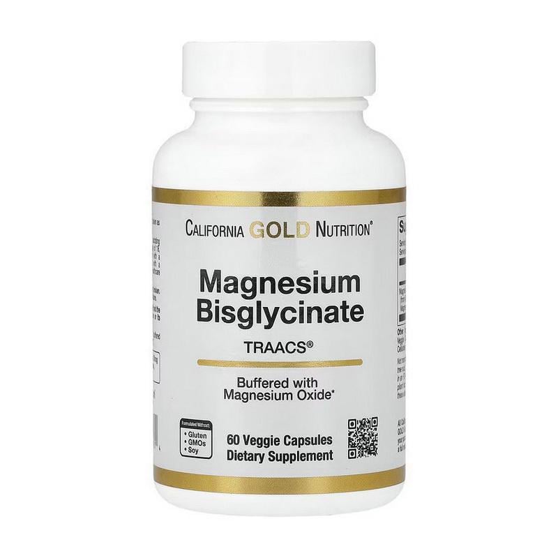 Комплекс магния бисглицинат оксид California Gold Nutrition Magnesium Bisglycinate 60 вер. капс.