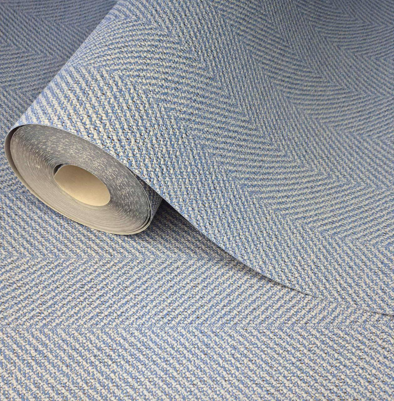 Обои виниловые 5749-03 с геометрическим узором «елка» для кухни/гостиной/коридора/спальни 15x0,53 м Голубовато-бежевый (2560579987)