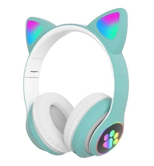 Наушники CAT STN-28-D1 с кошачьими ушками Bluetooth 400 мАч MP3/FM Бирюзовый (13790965) - фото 1