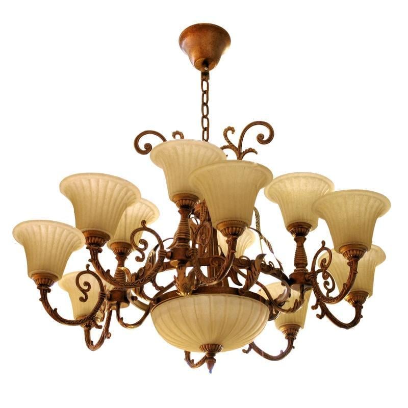 Люстра подвесная прованс большая Brille BKL-177S/15 для холла