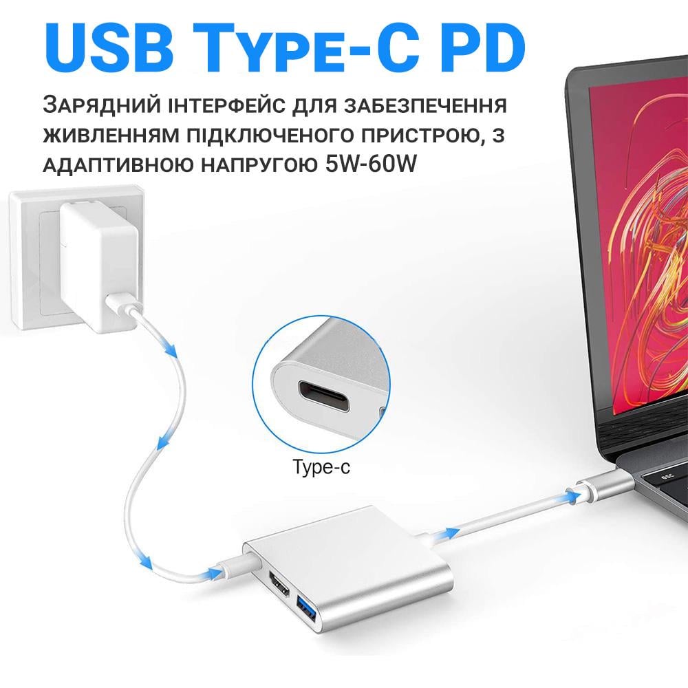 USB Type-C хаб Digital Lion MH-06 3в1 - фото 6