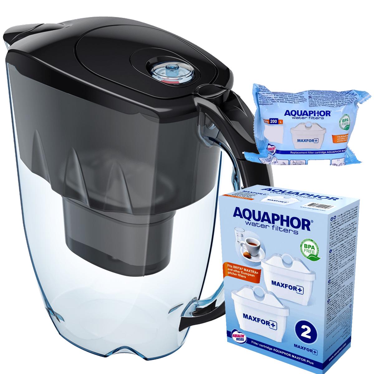 Фильтр-кувшин Аквафор Джаспер три картриджа Черный