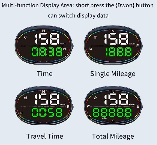 GPS-спидометр цифровой автомобильный HUD H3 - фото 2 GPS-спидометр цифровой автомобильный HUD H3 - фото 2