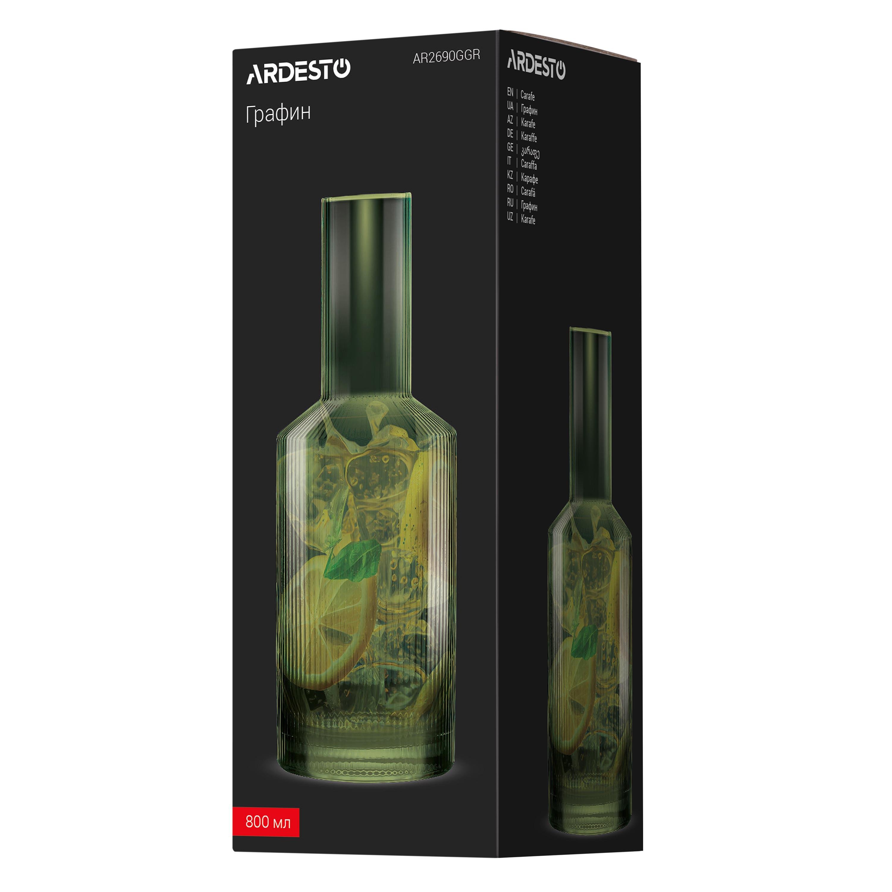 Графин для напитков Ardesto боросиликатное стекло 0,8 л Зеленый (622493) - фото 6 Графин для напитков Ardesto боросиликатное стекло 0,8 л Зеленый (622493) - фото 6