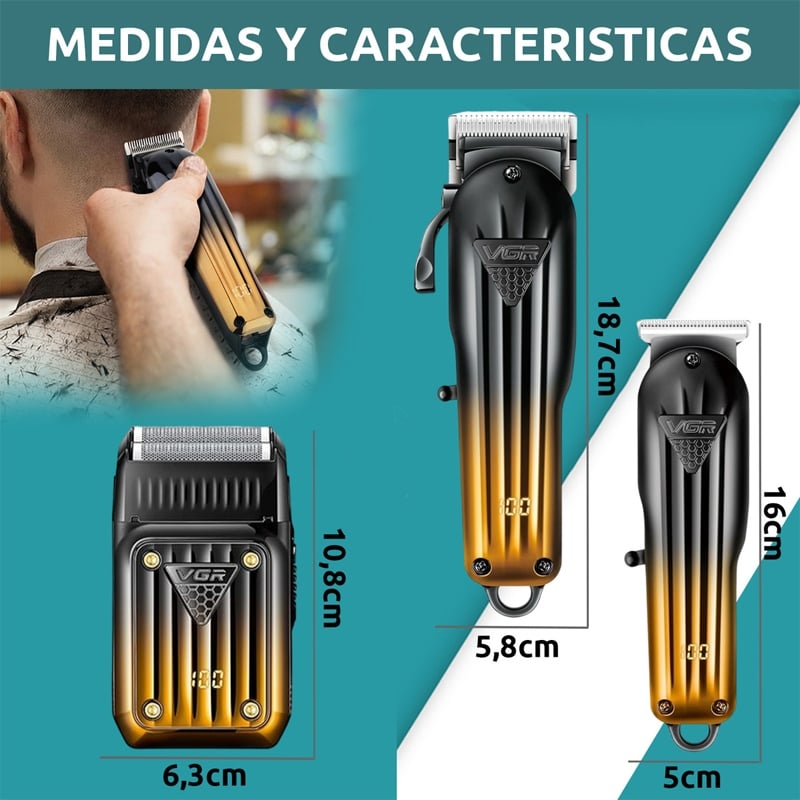 Машинка для стрижки VGR V-644 3в1 аккумуляторная комплект (tf7436) - фото 5 Машинка для стрижки VGR V-644 3в1 аккумуляторная комплект (tf7436) - фото 5