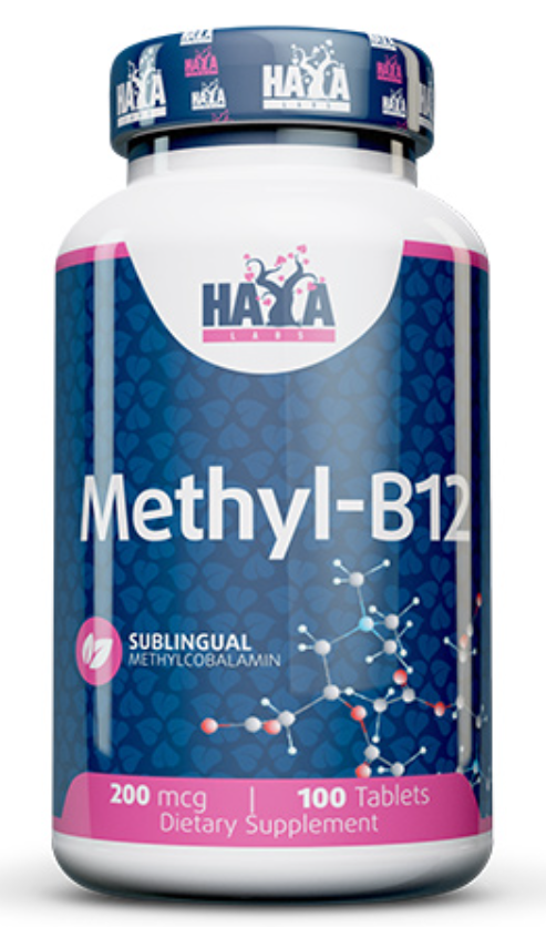Витамин B12 метилкобаламин Haya Labs Methyl-B12 200 мкг 100 таблеток