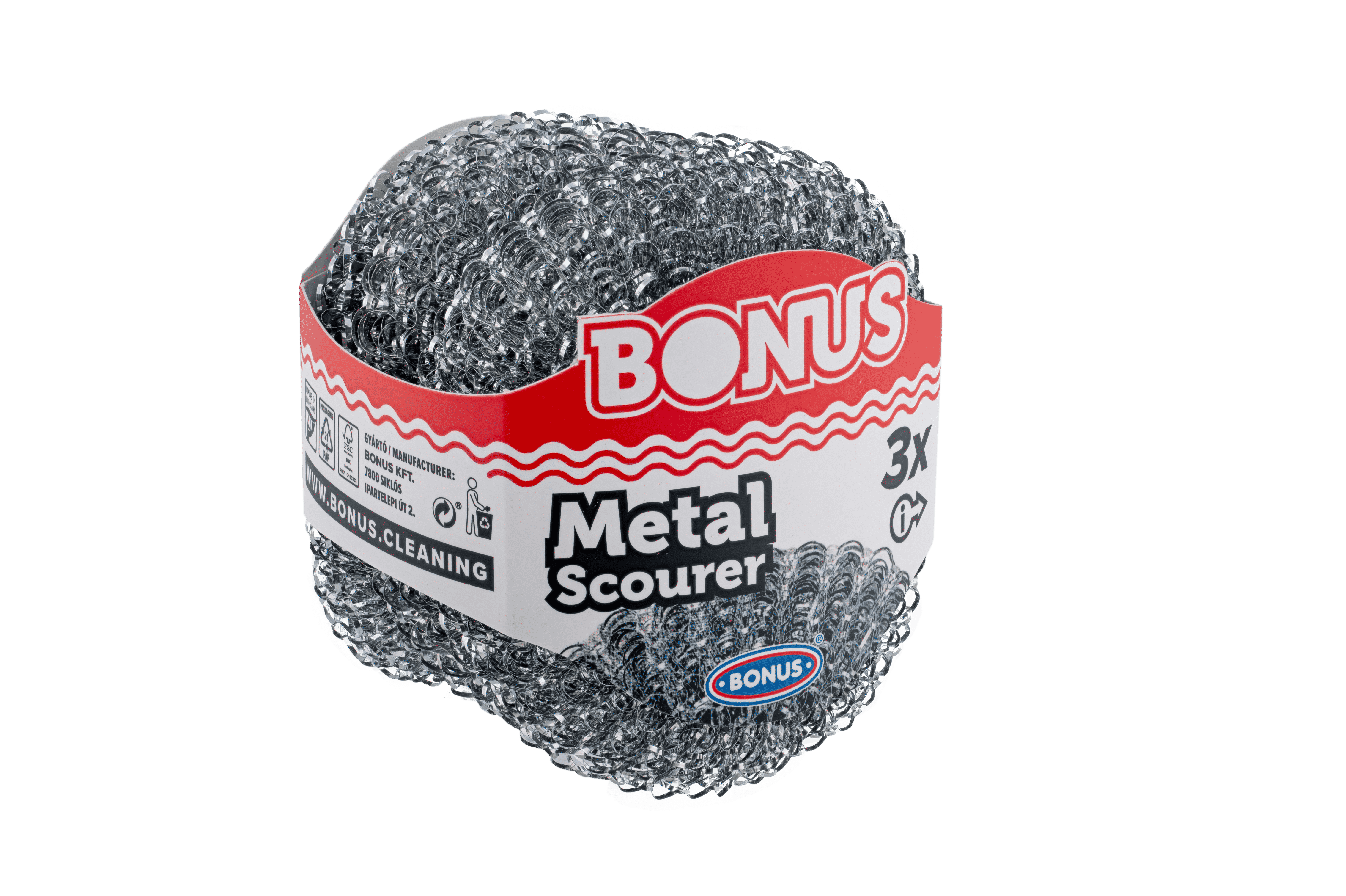 Скребок для кухни Bonus+ Metal Scourer 3металлический шт.