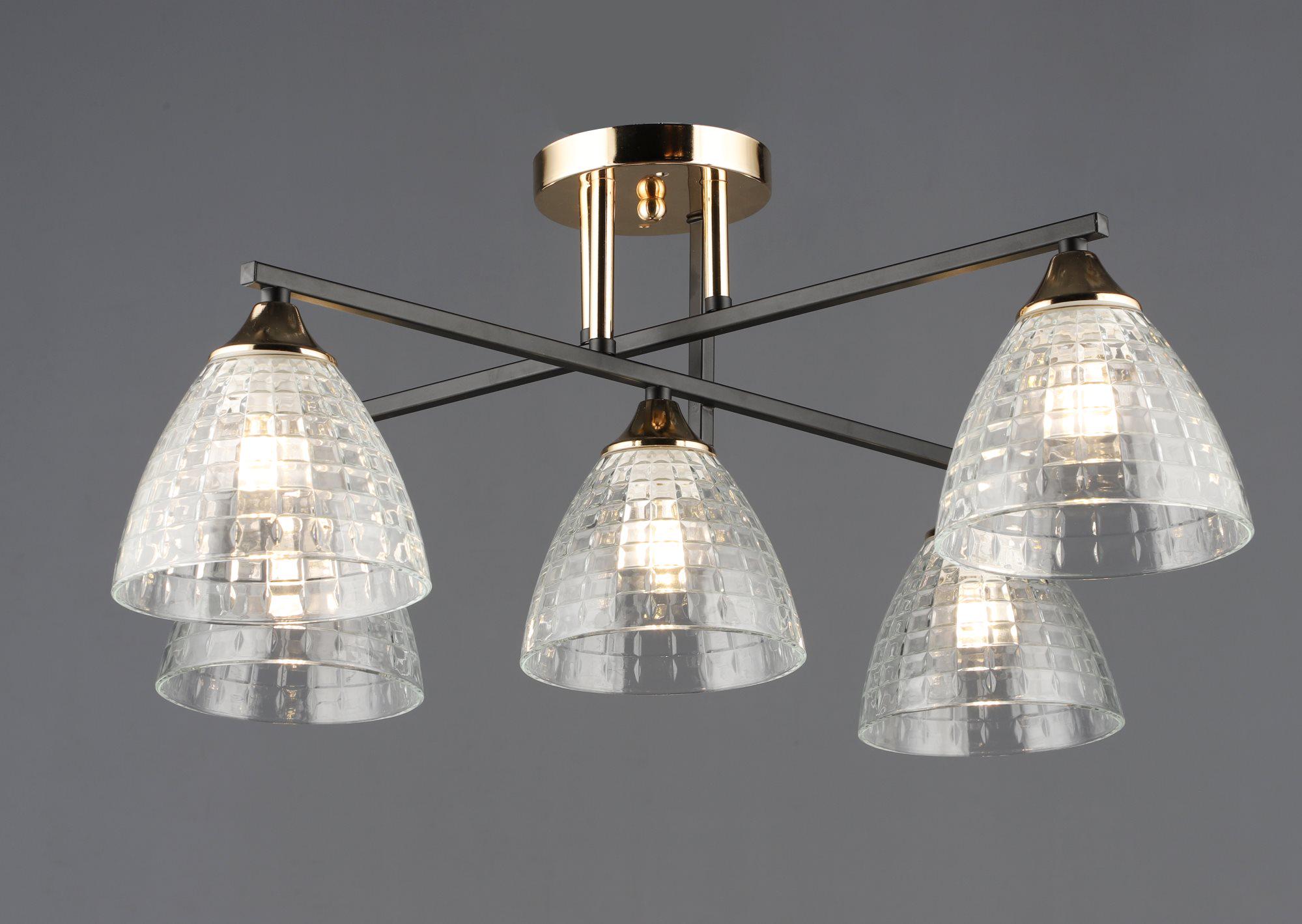 Люстра B A4426/5 BK+FGD Черный/Золотой