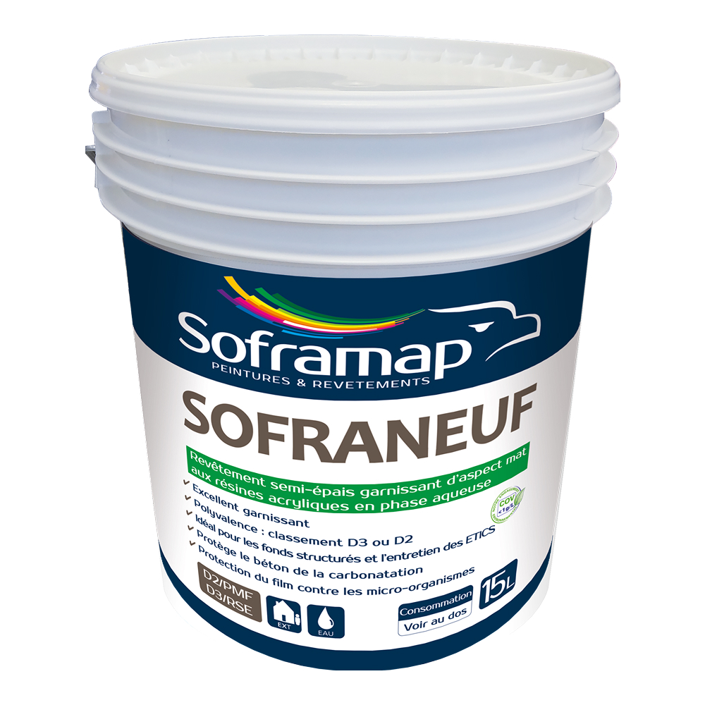 Фарба фасадна Soframap Sofraneuf акрилова матова заповнювальна база P 15 л Білий (600005634)
