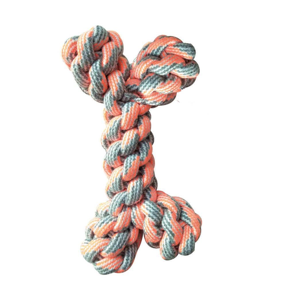 Игрушка для собак Croci PASTEL Кость плетеная из каната 20 см Оранжевый