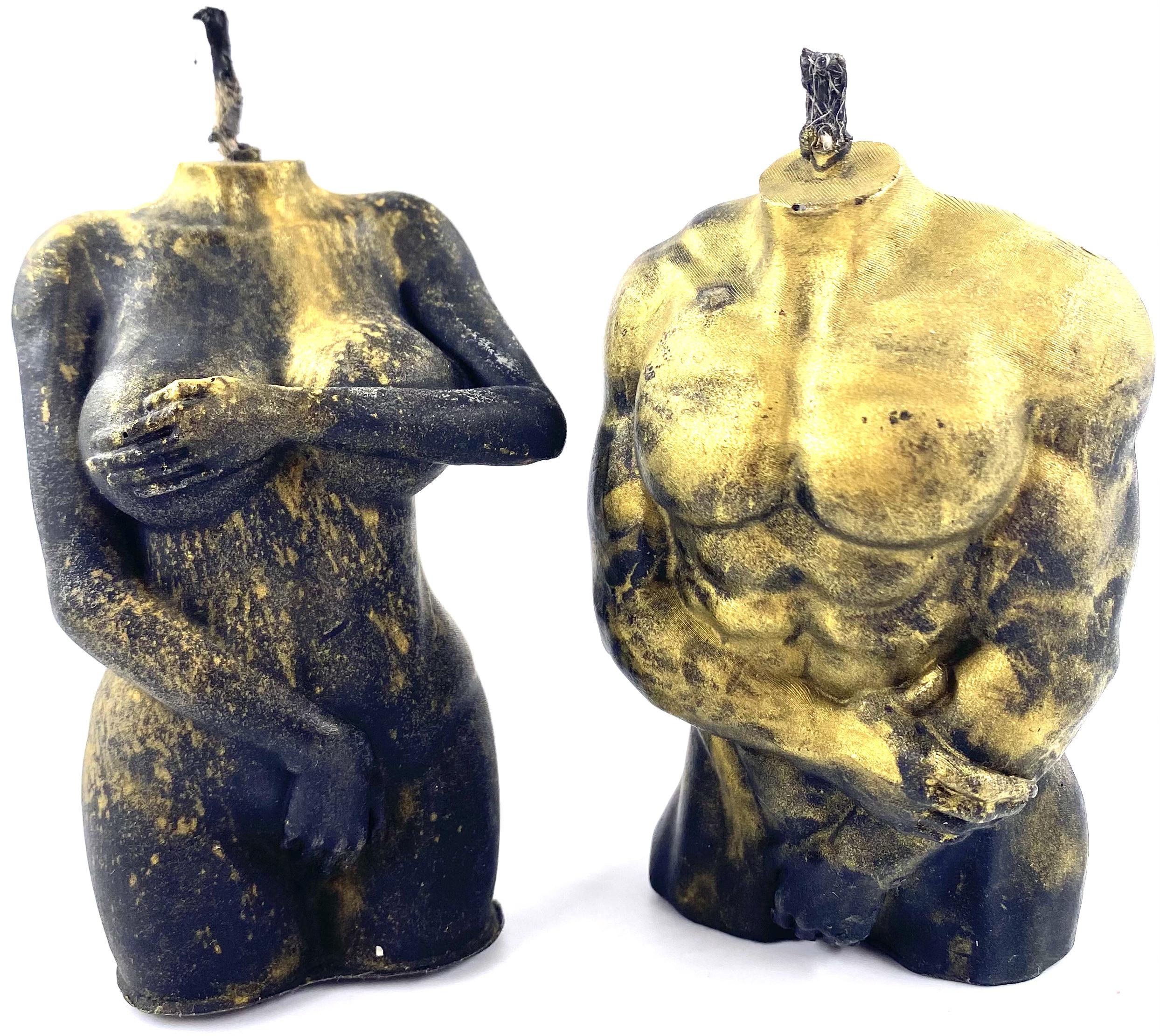 Набор свечей Торс мужской и женский 2 шт. Черный/Золотой (1651)