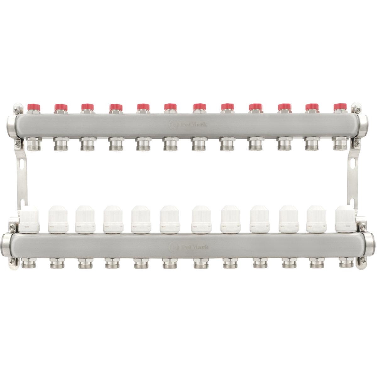 Коллектор Polmark PSMR112 с термоклапанами без евроконусов 1x3/4" 12 выходов (SW-90002)