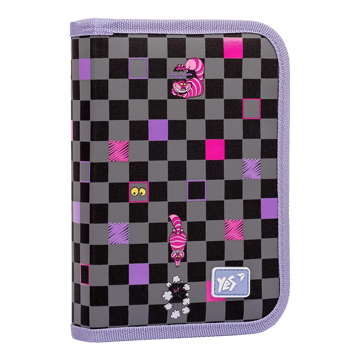 Пенал твердый YES HP-04 Alice одинарный с двумя клапанами Черный (533067)