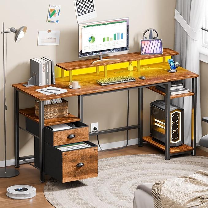 Комп'ютерний стіл Furologee з полицями та підставкою для монітора - фото 2