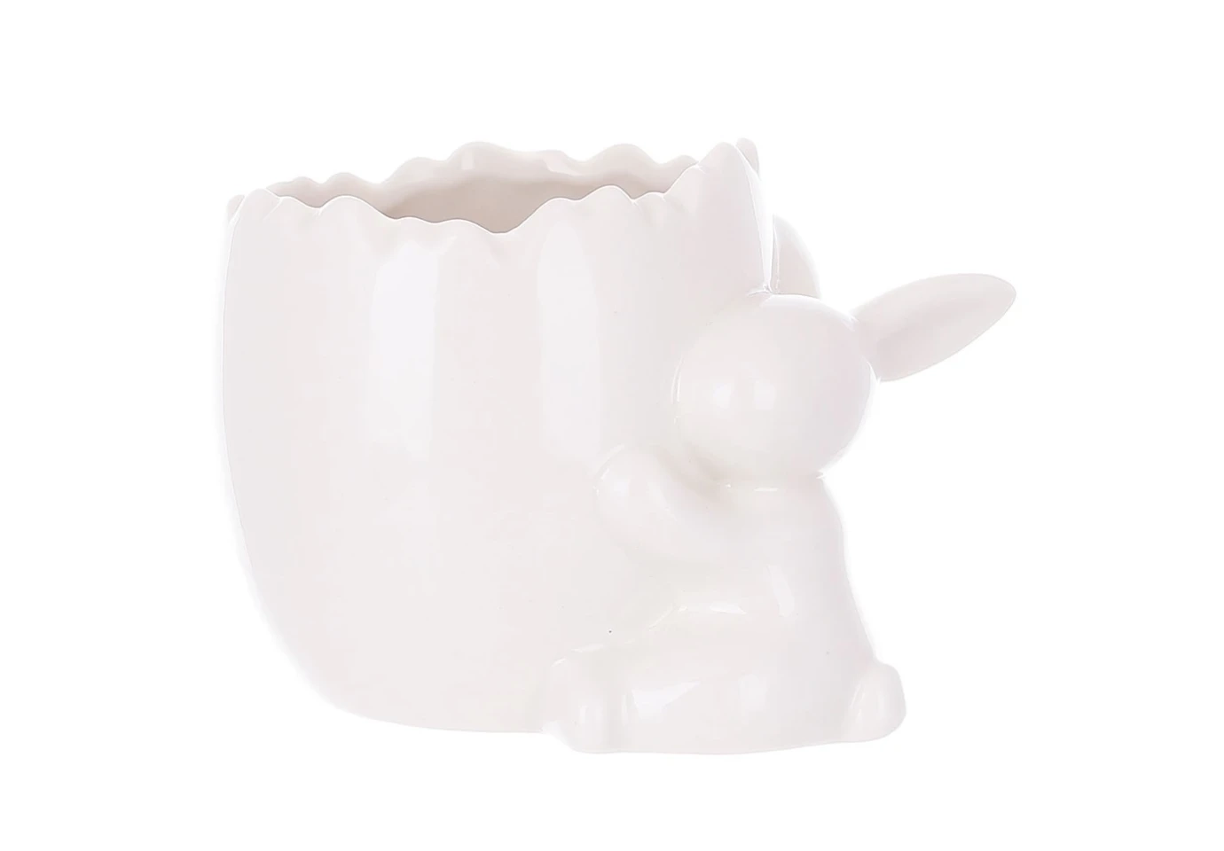 Ваза-кашпо декоративная фарфоровая BonaDi Кролик 11 см Белый (727-573)