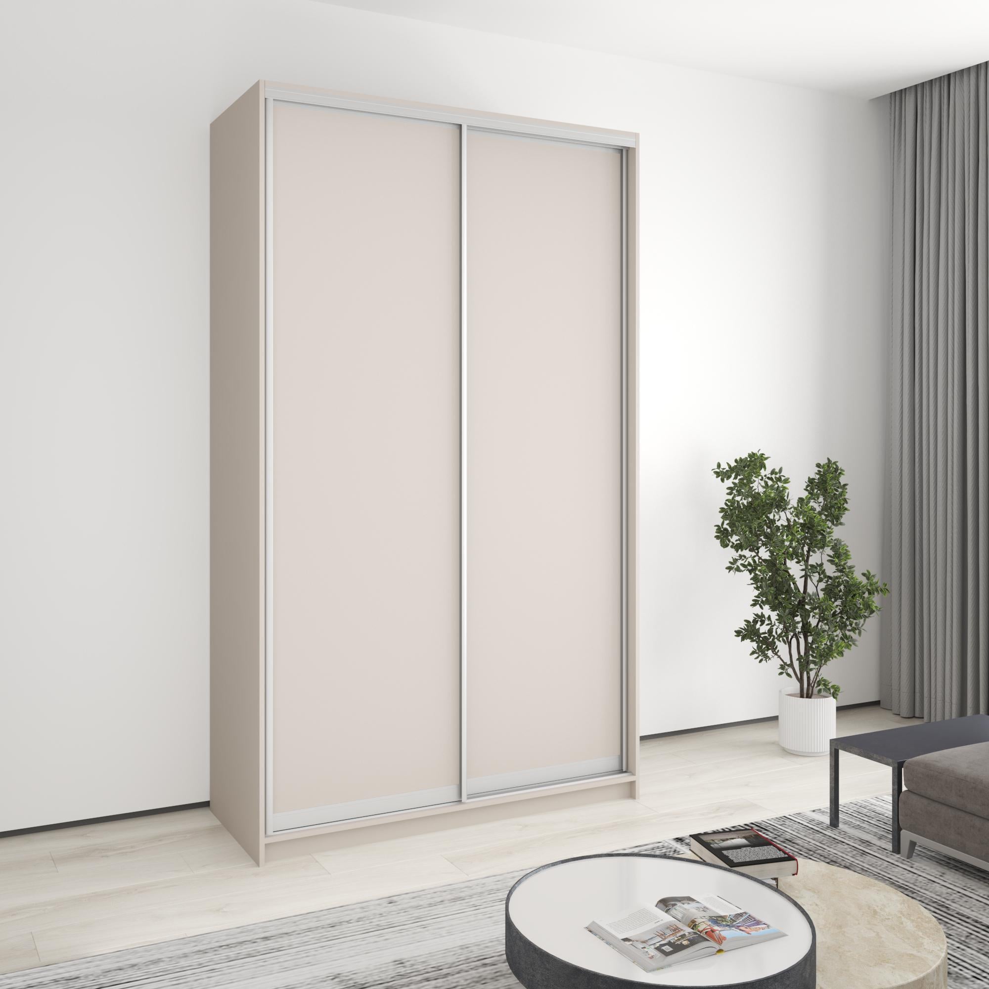 Шкаф-купе двухдверный MebelStar стандарт AL 2 ДСП 140x60x240 см Кашемир (MBS-3631)