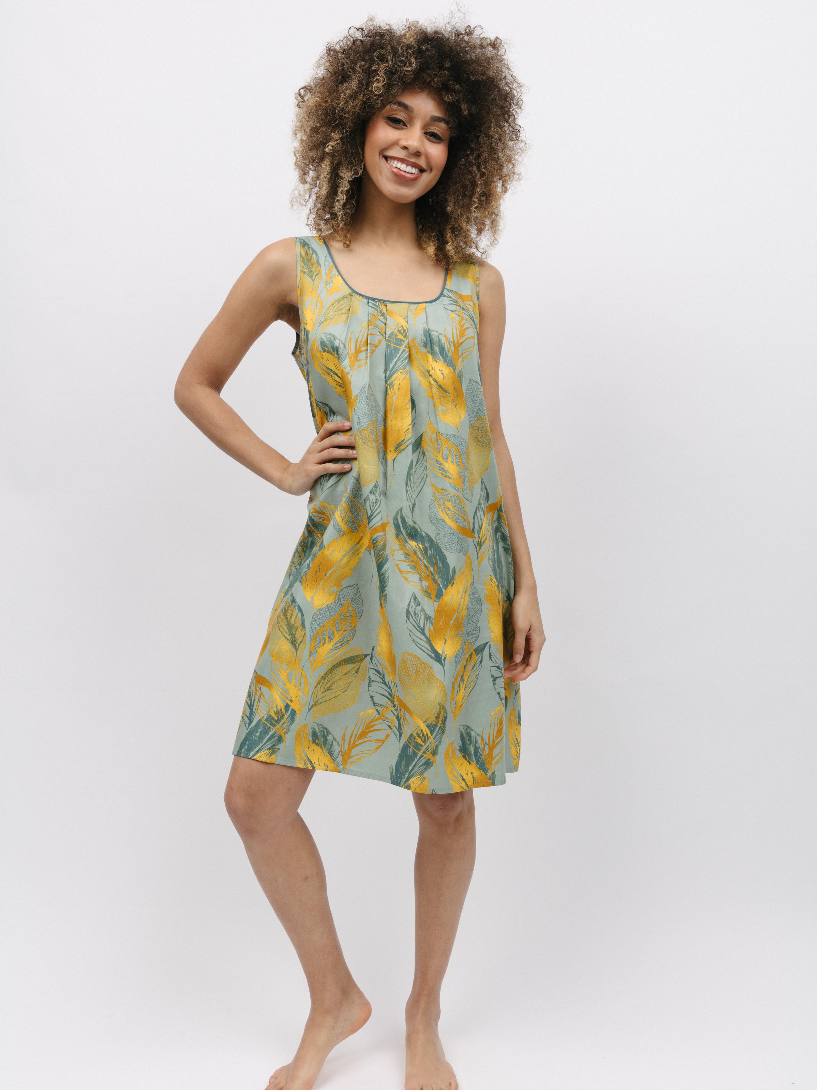 Рубашка ночная CYBERJAMMIES Hannah 9753 10/S Серый с принтом листьев (5051877457935)