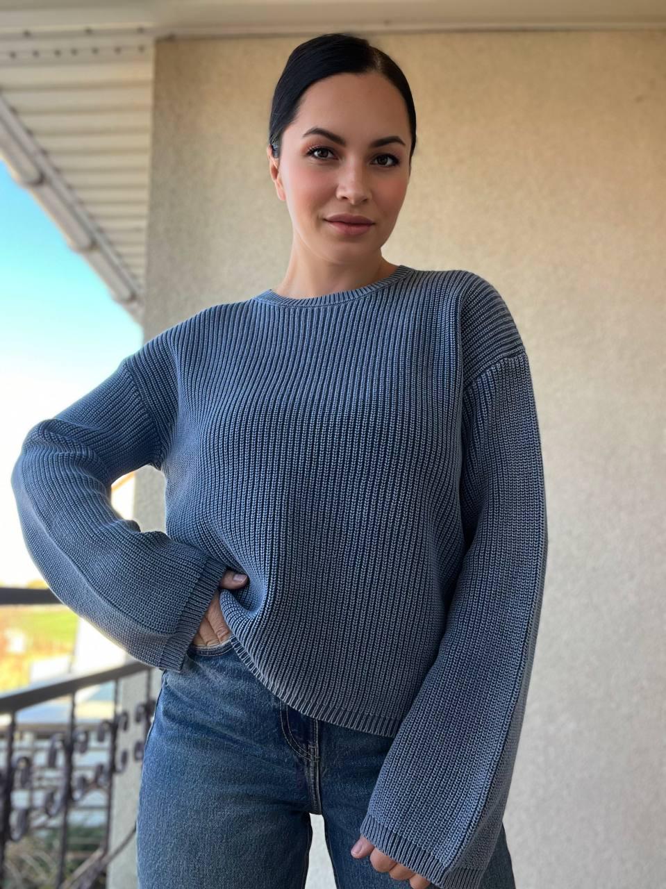 Светр жіночий A-N 875 варка в'язка OS Графітовий (3165) - фото 9 Светр жіночий A-N 875 варка в'язка OS Графітовий (3165) - фото 9