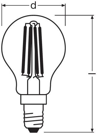 Світлодіодна лампа філаментна Osram Classic P E14 DIM 6,5W 230V 806 lm 2700K (4058075447875) - фото 3