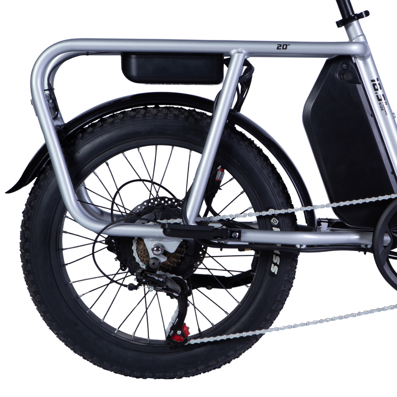 Велосипед з електроприводом AL Dorozhnik eADAMANT HDD 20" рама-18,5" 48B 17,5+12,5Ахч 1000 Вт 100 км запас ходу Сріблястий - фото 2