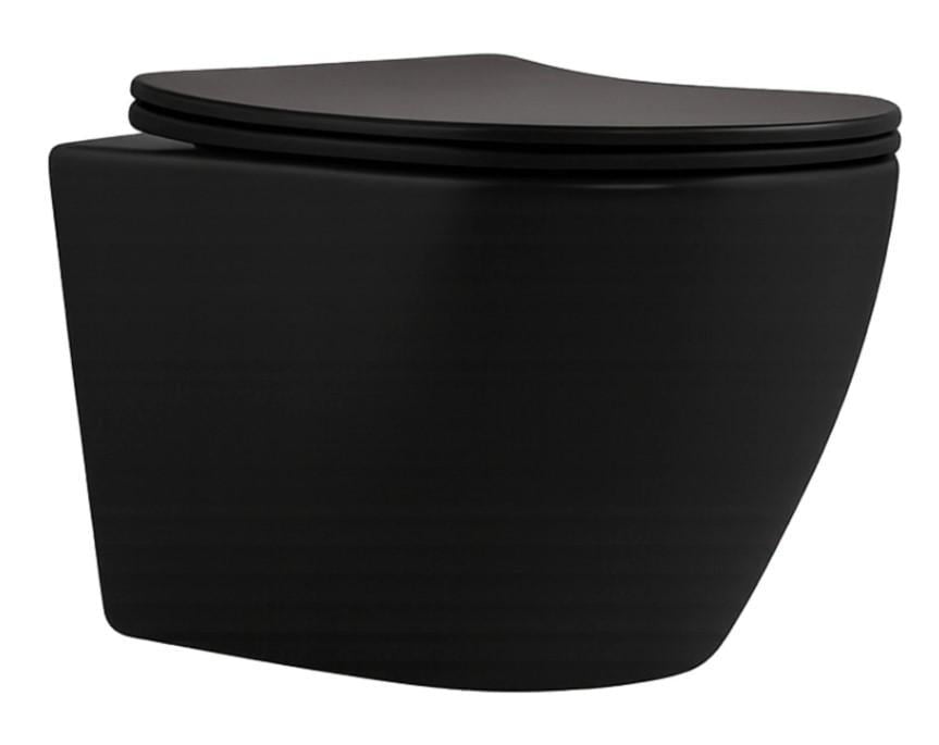 Унитаз подвесной Qtap Robin New Ultra Quiet с сиденьем Slim Duroplast/Soft-close/Quick Release (QT13332381АSMB)