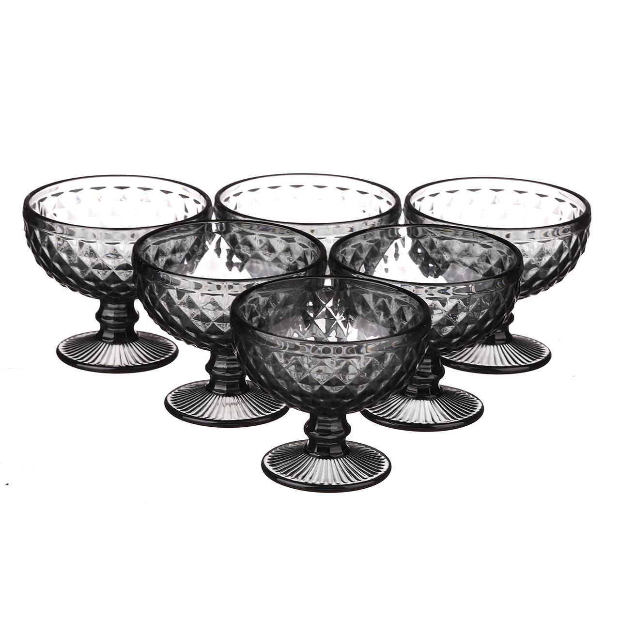 Креманки для мороженого Garbo Glassware 300 мл 6 шт. (2610DZS/Smoky grey) - фото 1