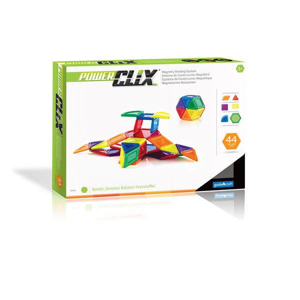 Конструктор магнітний Guidecraft PowerClix Solids 44 деталі (G9421)