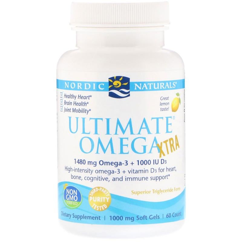 Рыбий жир Nordic Naturals Ultimate Omega Lemon со вкусом лимона 1000 мг 60 капсул (NOR01799)