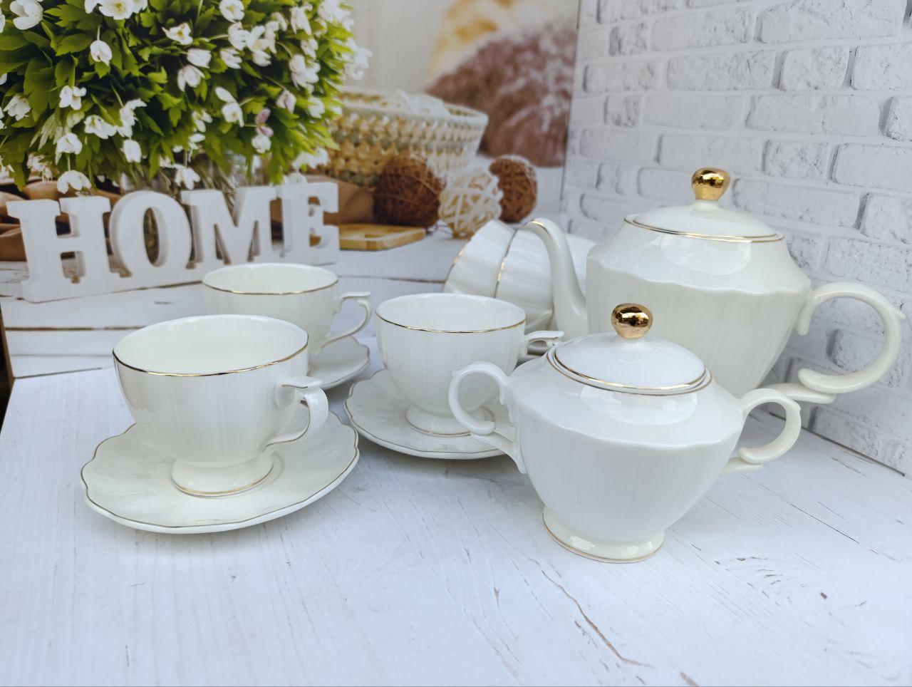 Чайный сервиз SNT Лауретта фарфор 240 мл/420 мл/1 л 14 предметов Белый (18040-00) - фото 2 Чайный сервиз SNT Лауретта фарфор 240 мл/420 мл/1 л 14 предметов Белый (18040-00) - фото 2