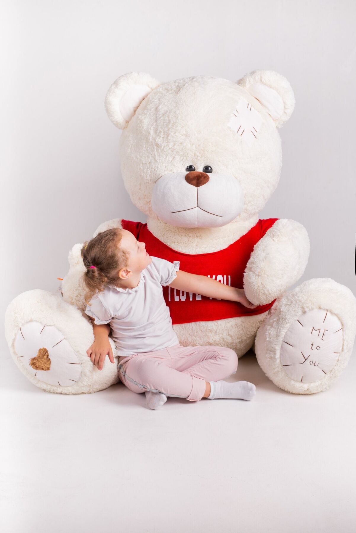 Мишка плюшевый Yarokuz Me To You в футболке 200 см Молочный