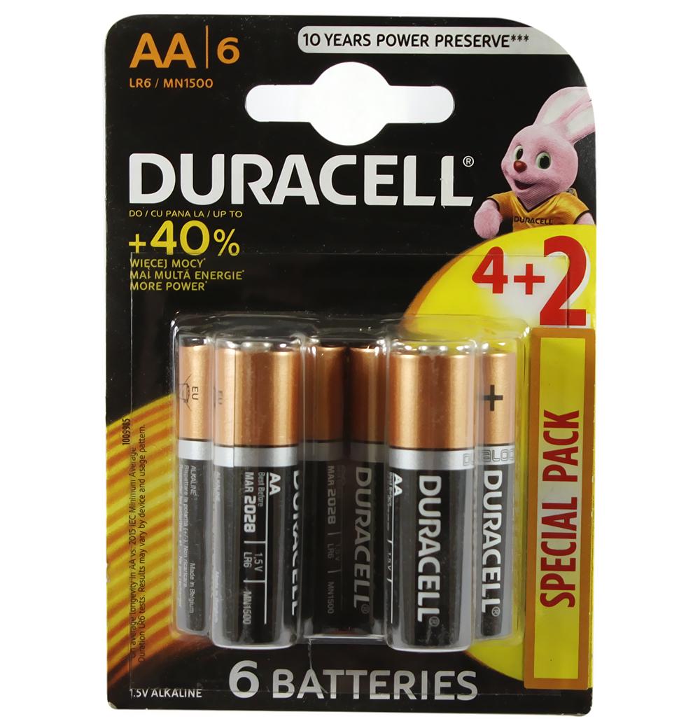 Батарейки Duracell AA/LR6 Duralock Basic 1,5V 6 шт. (MN1500 BL6)