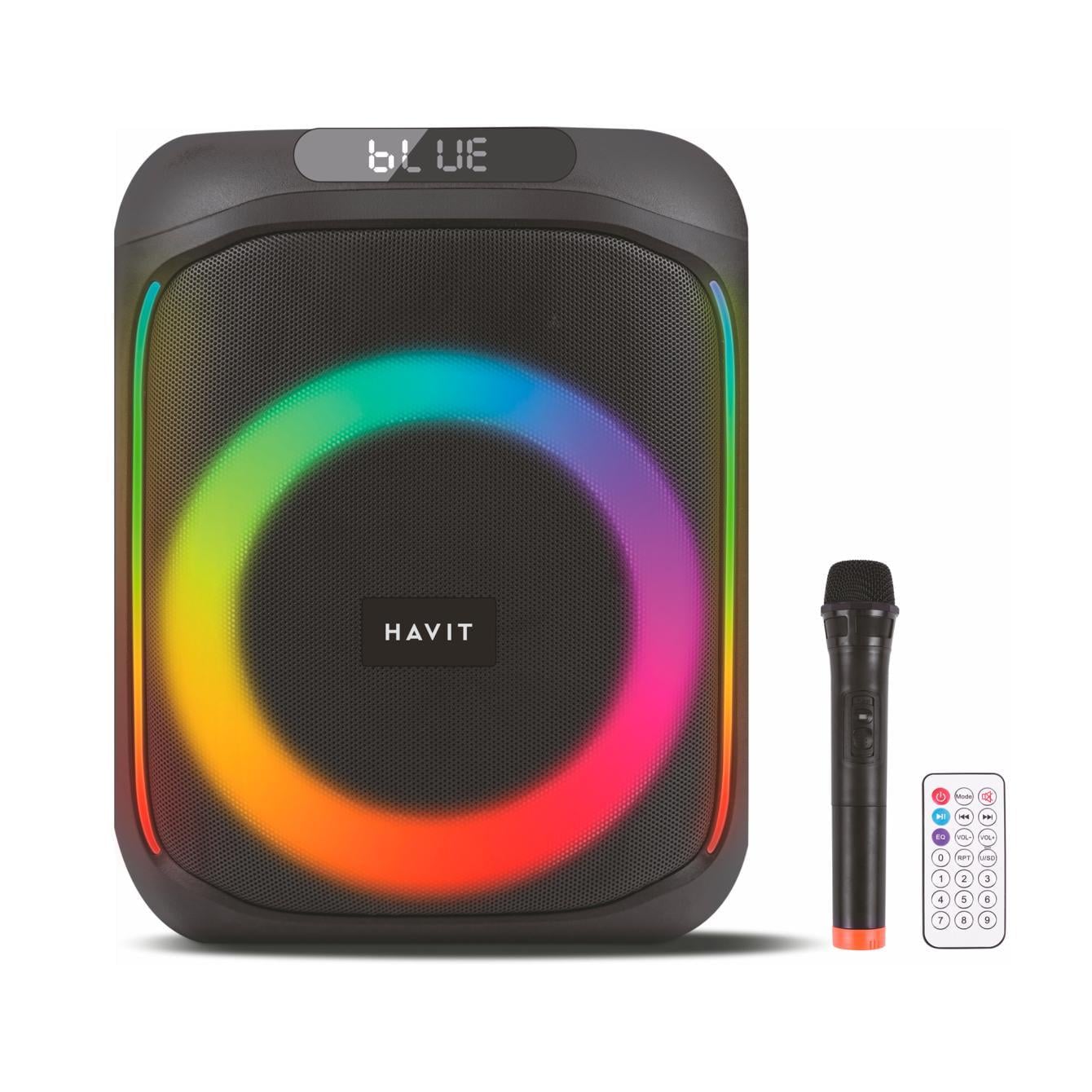 Портативная колонка с микрофоном Havit SQ146BT 60W RGB Black (SQ146BT)