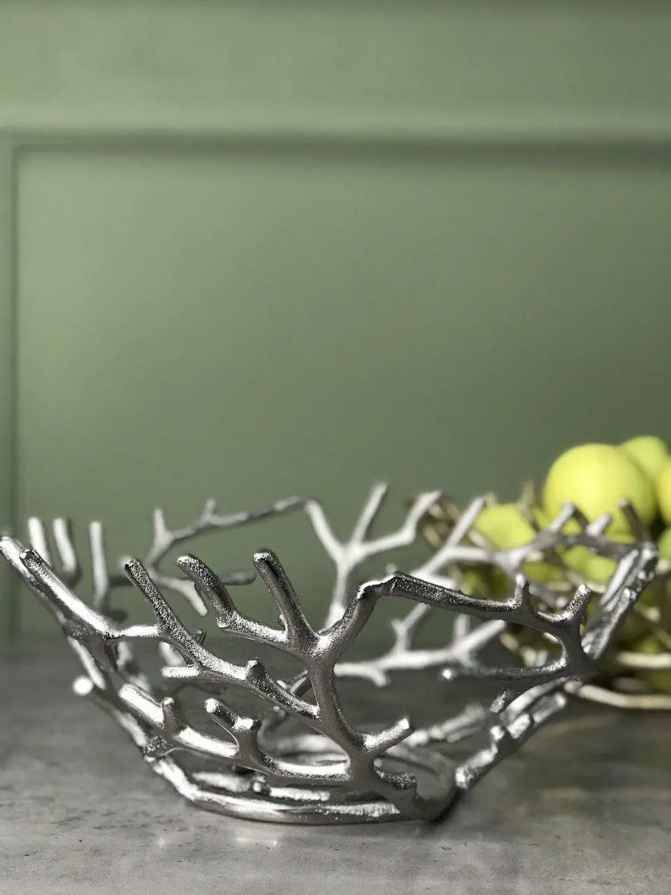 Фруктовница Серебряный коралл 35х15 см