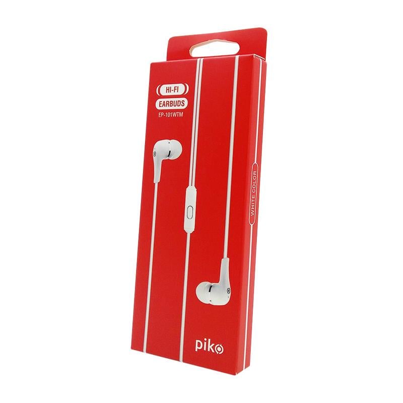 Гарнитура проводная Piko EP-101WTM 3,5 мм с микрофоном на проводе White (1283126477751) - фото 2 Гарнитура проводная Piko EP-101WTM 3,5 мм с микрофоном на проводе White (1283126477751) - фото 2
