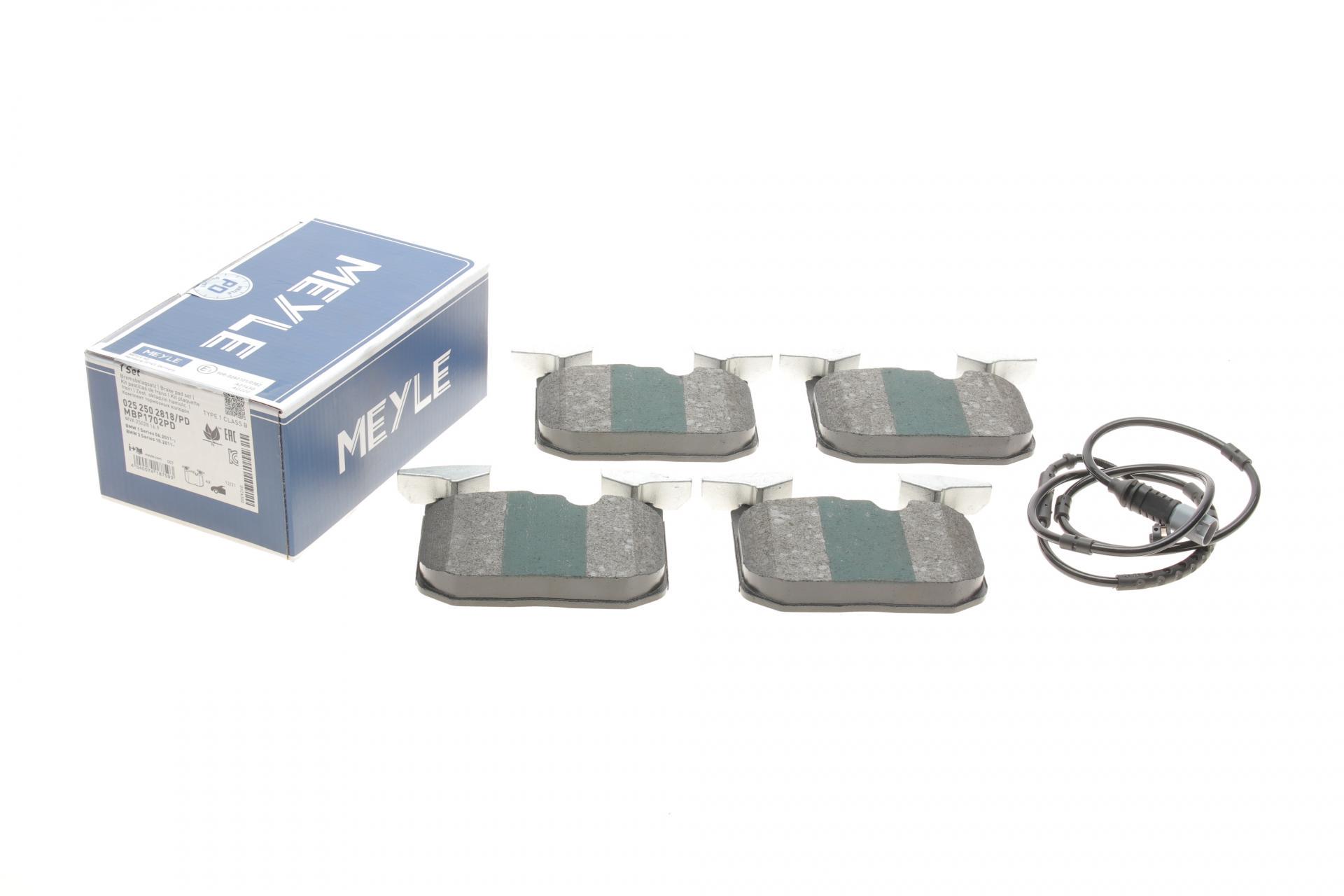 Тормозные колодки передние Meyle для BMW 1 F20/F21/3 F30/F31/F34/i8 I12 11- Brembo B47/N13/N47/N55 (025 250 2818/PD)