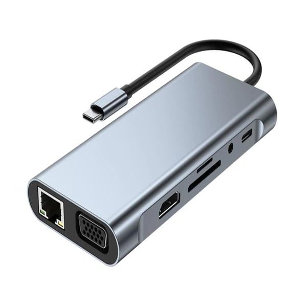 Хаб Док станция 11в1 USB Type-C для ноутбука 11 портов Хаб Док станция 11в1 USB Type-C для ноутбука 11 портов