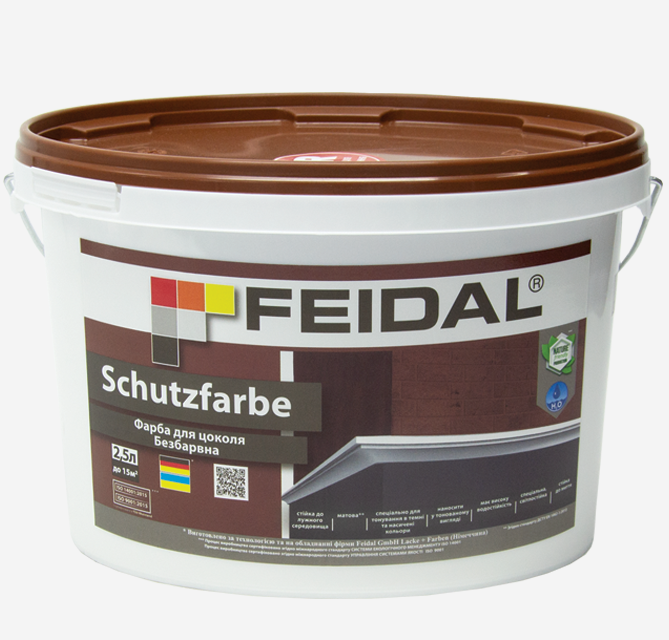 Краска для цоколя Feidal Schutzfarbe 2,5 л Бесцветный