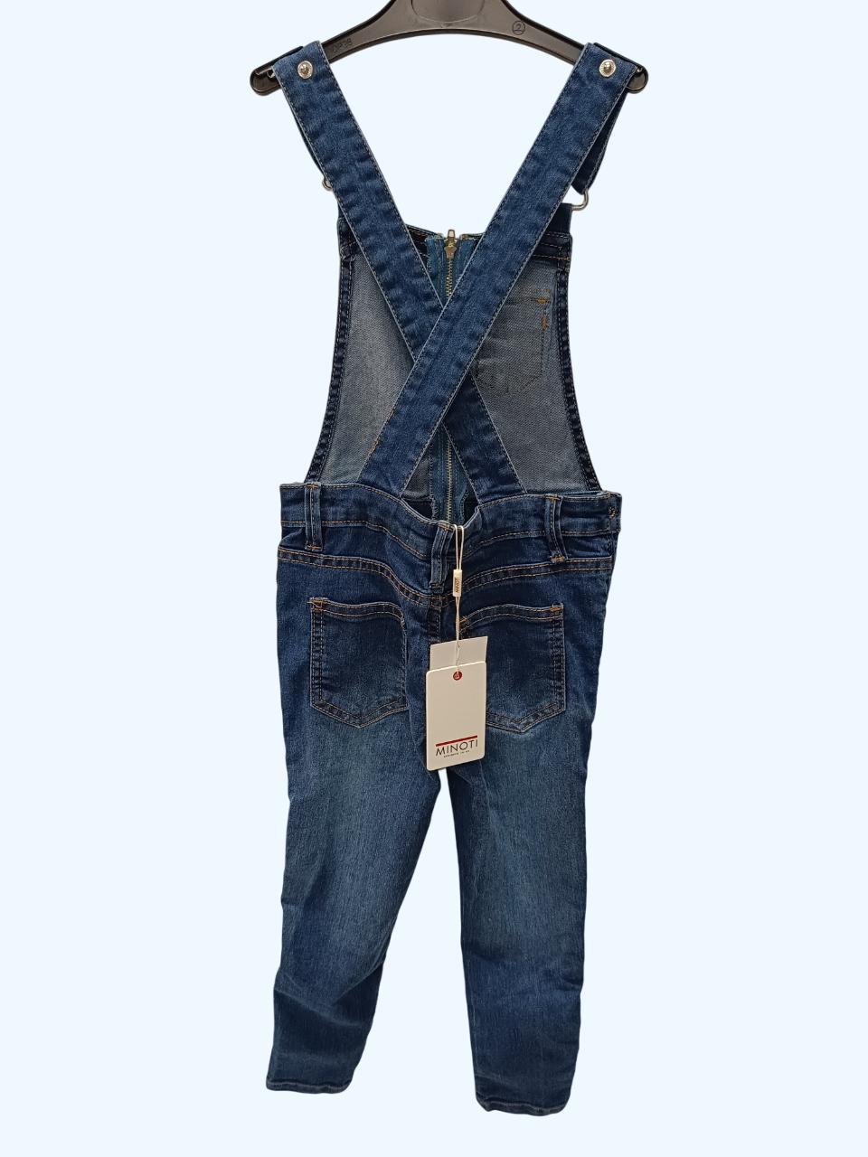 Напівкомбінезон джинсовий для дівчинки Minoti 104 см Синій (0143) - фото 2