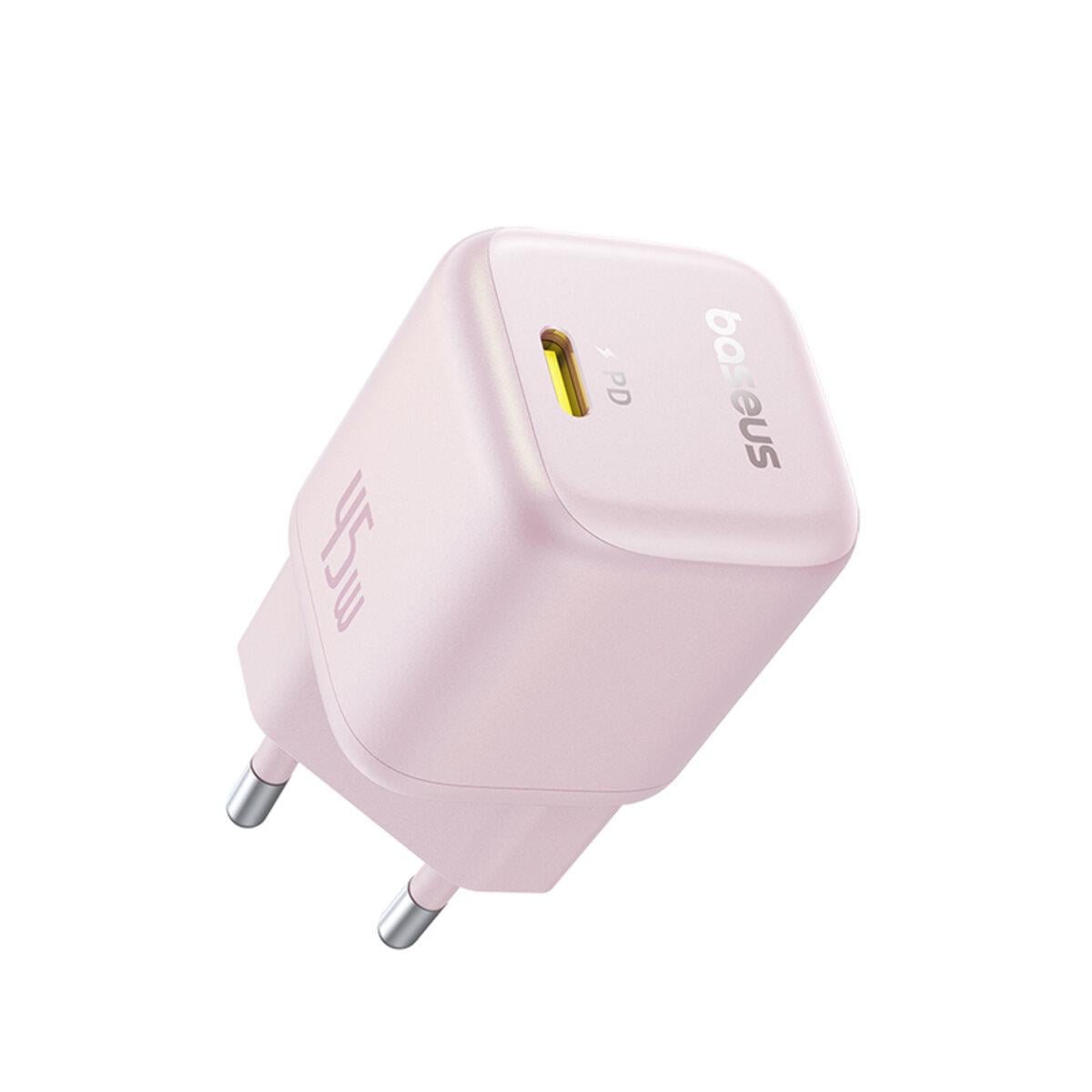 Зарядное устройство для BASEUS PicoGo GaN Fast Charger 1xType-C 45W EU Baby Pink (P10176800413-00)