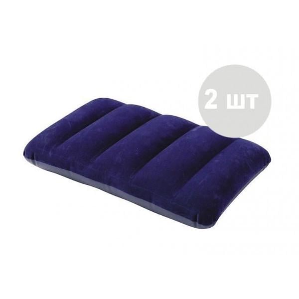 Матрас надувной Intex Classic Downy двухместный с двумя подушками и ручным насосом 183x203x25 см Синий (D-2019090852) - фото 4 Матрас надувной Intex Classic Downy двухместный с двумя подушками и ручным насосом 183x203x25 см Синий (D-2019090852) - фото 4