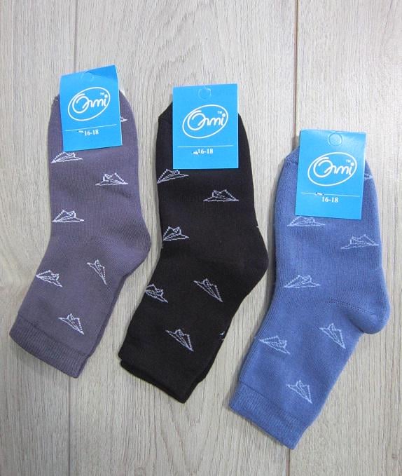 Носки детские махровые Олми 4421 014  16-18р. темное ассорти самолетики