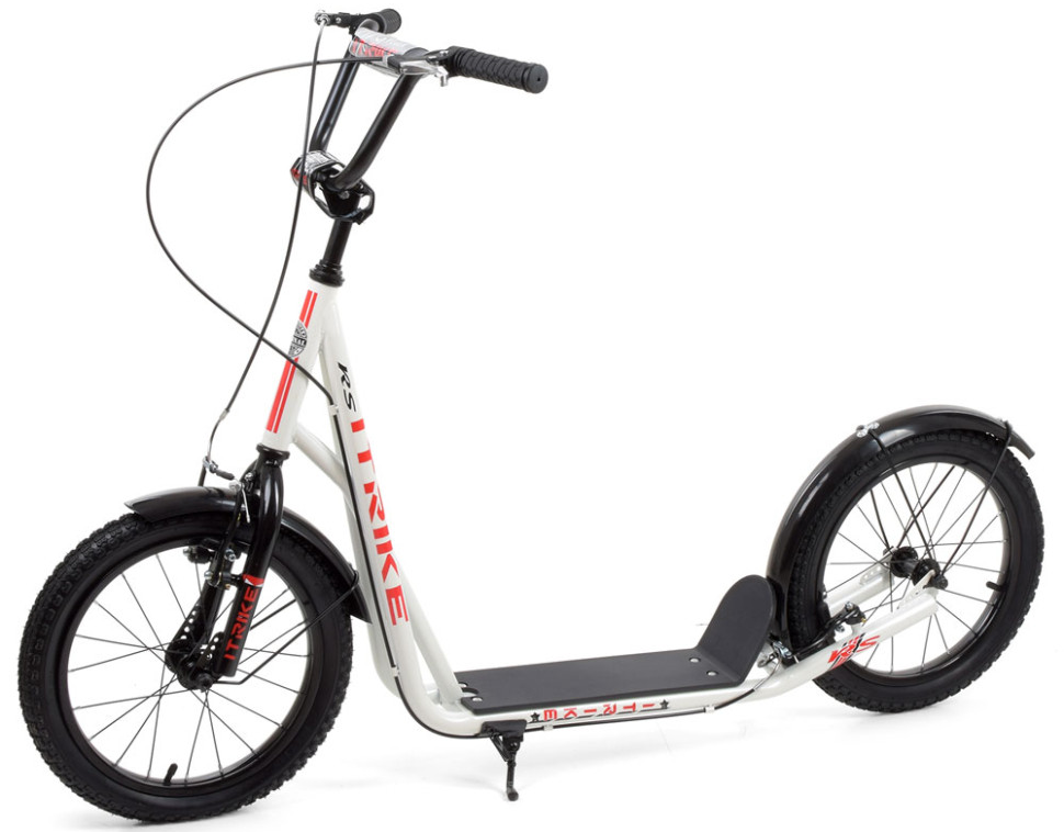 Самокат городской подростковый iTrike двухколесный с резиновыми колесами Белый (DS-171-S-237)