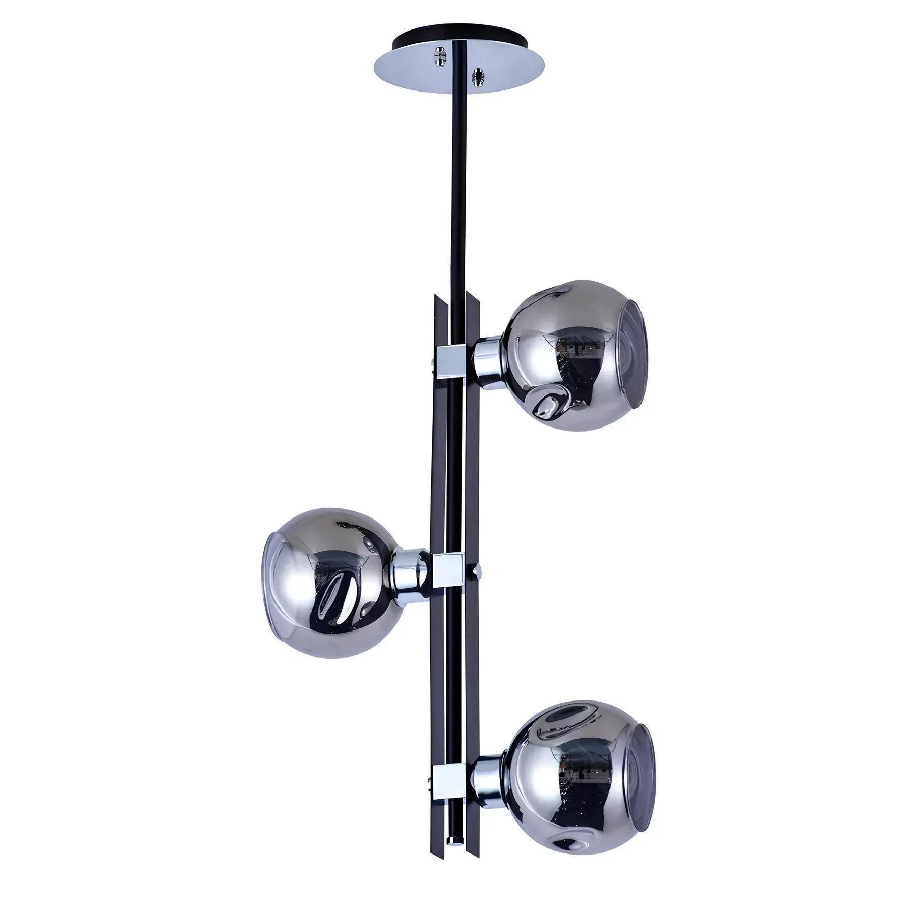 Люстра потолочная Sirius Ю 9800В/3 на три круглых плафона под лампу Е27 IP20 Хром (00000139860)