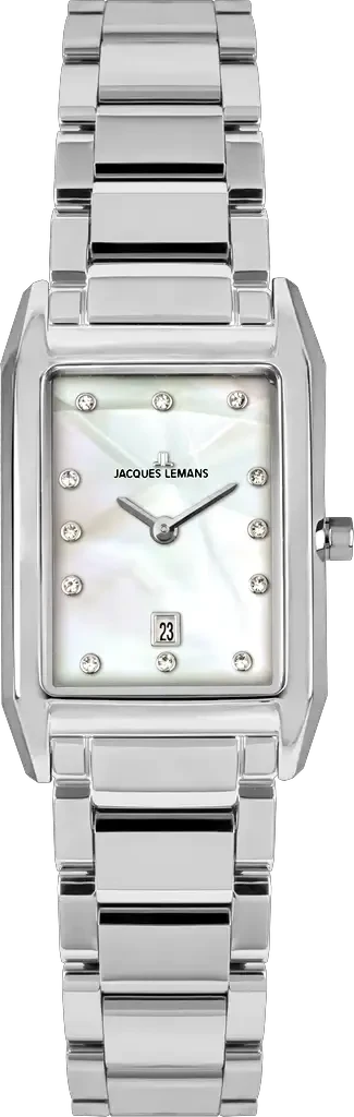 Наручний годинник жіночий Jacques Lemans Classic 1-2189.1H з сталевим корпусом WR 50 м та перламутровим циферблатом
