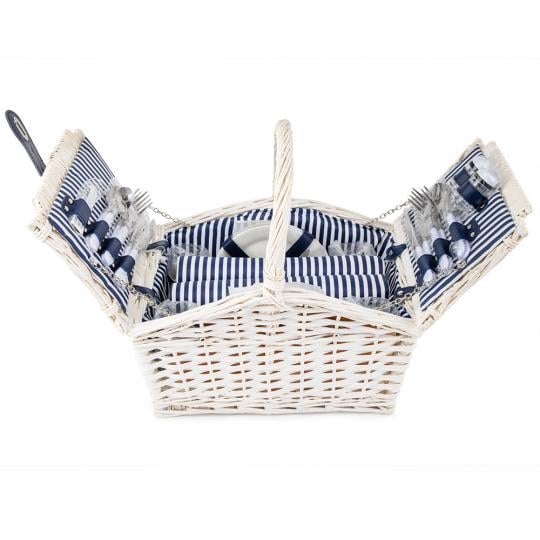 Кошик для пікніка Затишок на 4 особи 20х40 см Білий (0503-020)