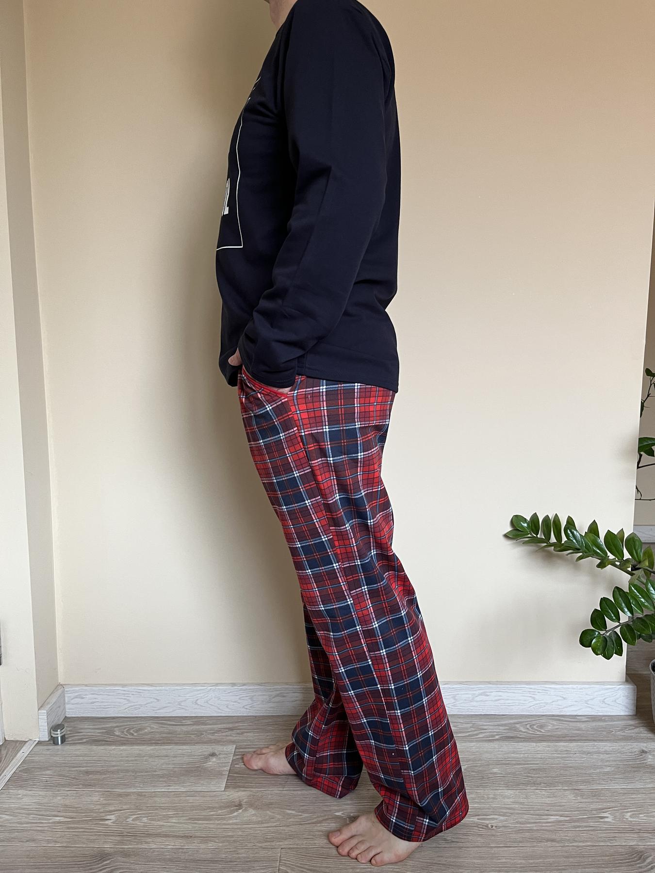 Пижама мужская теплая Just be COOL брюки/лонгслив принт в клетку M Красно-синий (KMW07) - фото 5 Пижама мужская теплая Just be COOL брюки/лонгслив принт в клетку M Красно-синий (KMW07) - фото 5