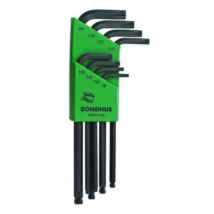 Набор ключей Bondhus TORX 8 шт. T9/T10/T15/T20/T25/T27/T30/T40 сферические (14988)