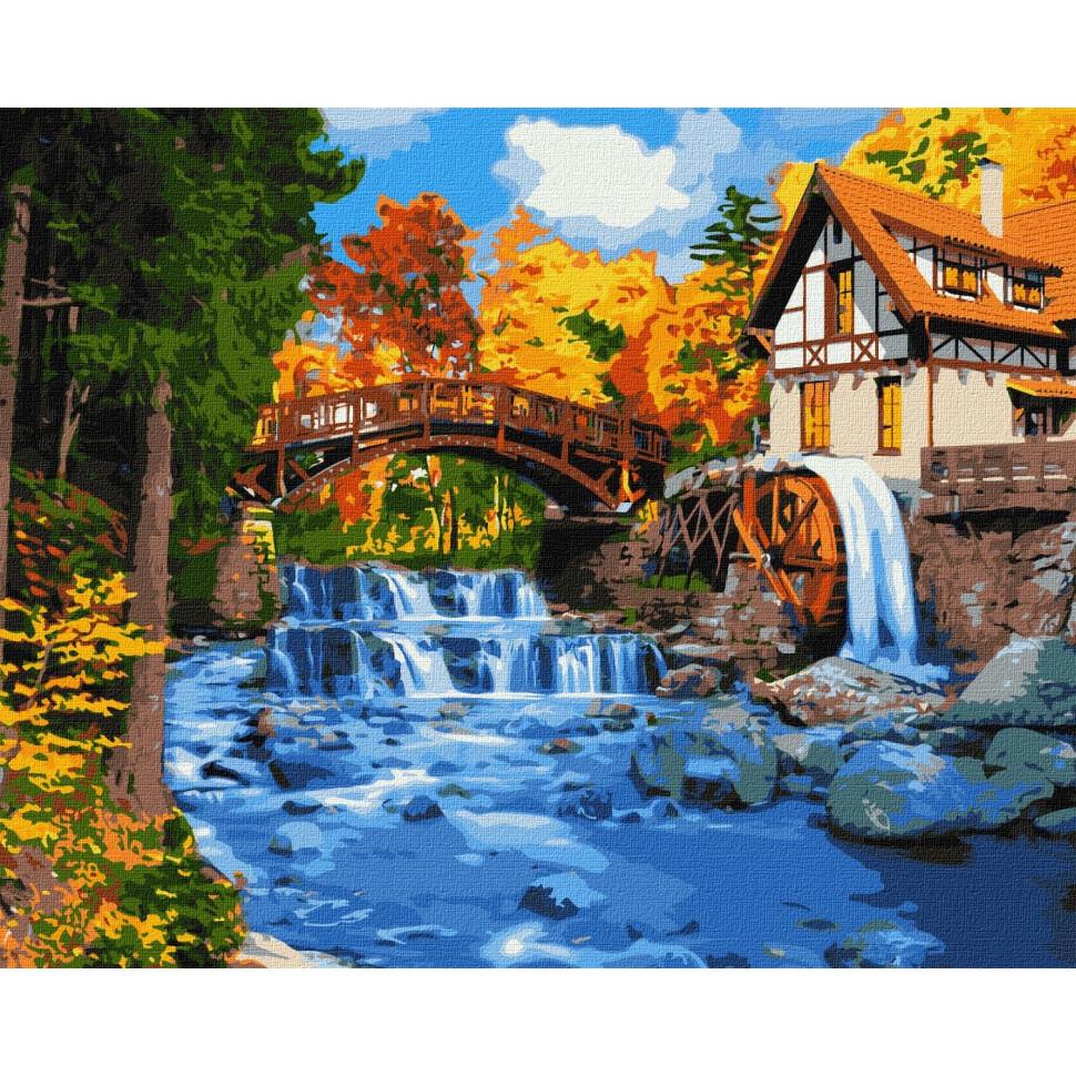 Картина по номерам Идейка Домик с мельницей 40x50 см (KHO6310)