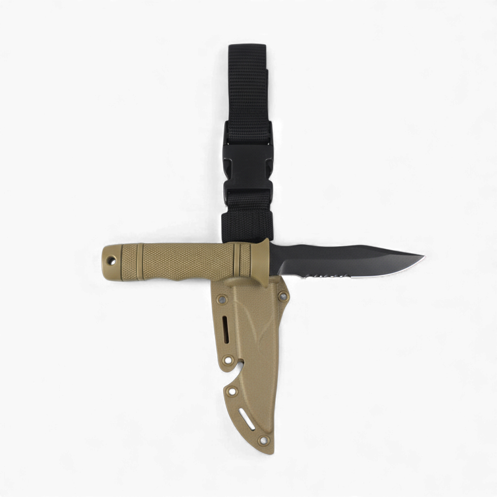 Нож тренировочный Univerza карманный с ножнами Бежевый