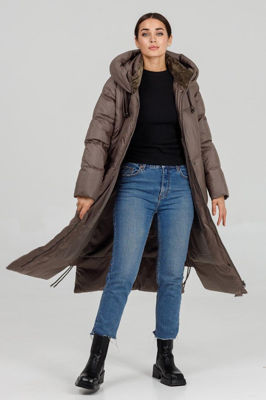 Пуховик жіночий ковдра oversize KRN р. 40 Капучіно (810q\40) - фото 2 Пуховик жіночий ковдра oversize KRN р. 40 Капучіно (810q\40) - фото 2
